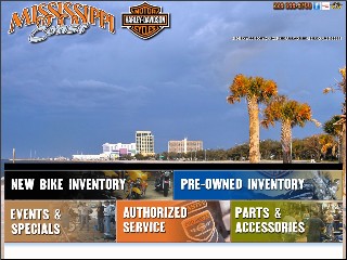 Web site www.coastharley.com, Mississippi Coast Harley Davidson