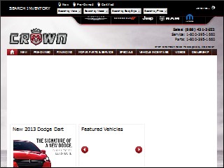 Web site www.crownd.com, Crown Dodge Chrysler Jeep Ram Fiat