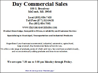 Web site www.daymotors.com, Day Commercial Sales