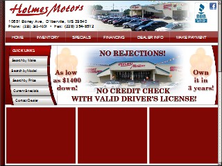 Web site http://www.holmesmotors.com/, Holmes Motors D'Iberville