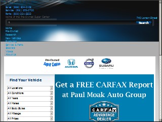 Web site www.paulmoak.com, Honda Paul Moak