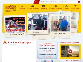 Web site www.pawpawscampers.com, Paw Paws Camper City