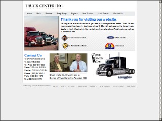 Web site www.truckcenterinc.com, Truck Center Inc