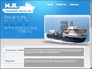 Web site www.watechsales.com, W A Technical Sales Inc