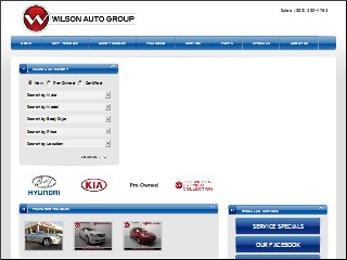 Web site www.wilsonautogroup.com, Wilson Dodge KIA & Hyundai